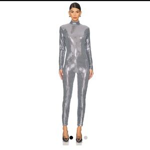 Shoreditch Ski Club Disco Jumpsuit Silver size XS NWT